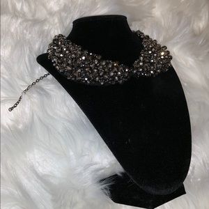 Beautiful silver and grey crystal necklace.